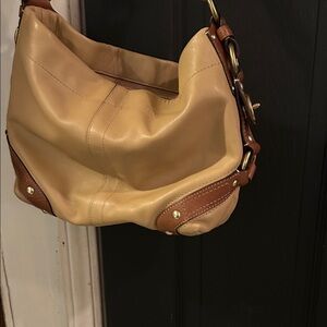 Coach Tan and Brown Leather Hobo Bag